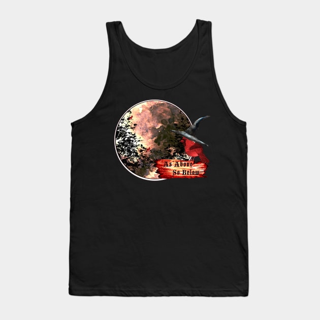 full Moon cardinal bird as above so below witches working Tank Top by sharanarnoldart